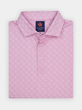 Donald Ross Mens Sport Fit SIDNEY SKULL Print  Polo - PINK/WHITE Donald Ross men's golf apparel