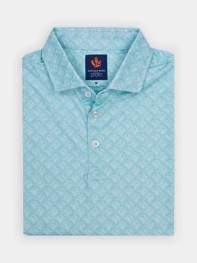 Donald Ross Mens Sport Fit SIDNEY SKULL Print  Polo - SEAGLASS/WHITE Donald Ross men's golf apparel