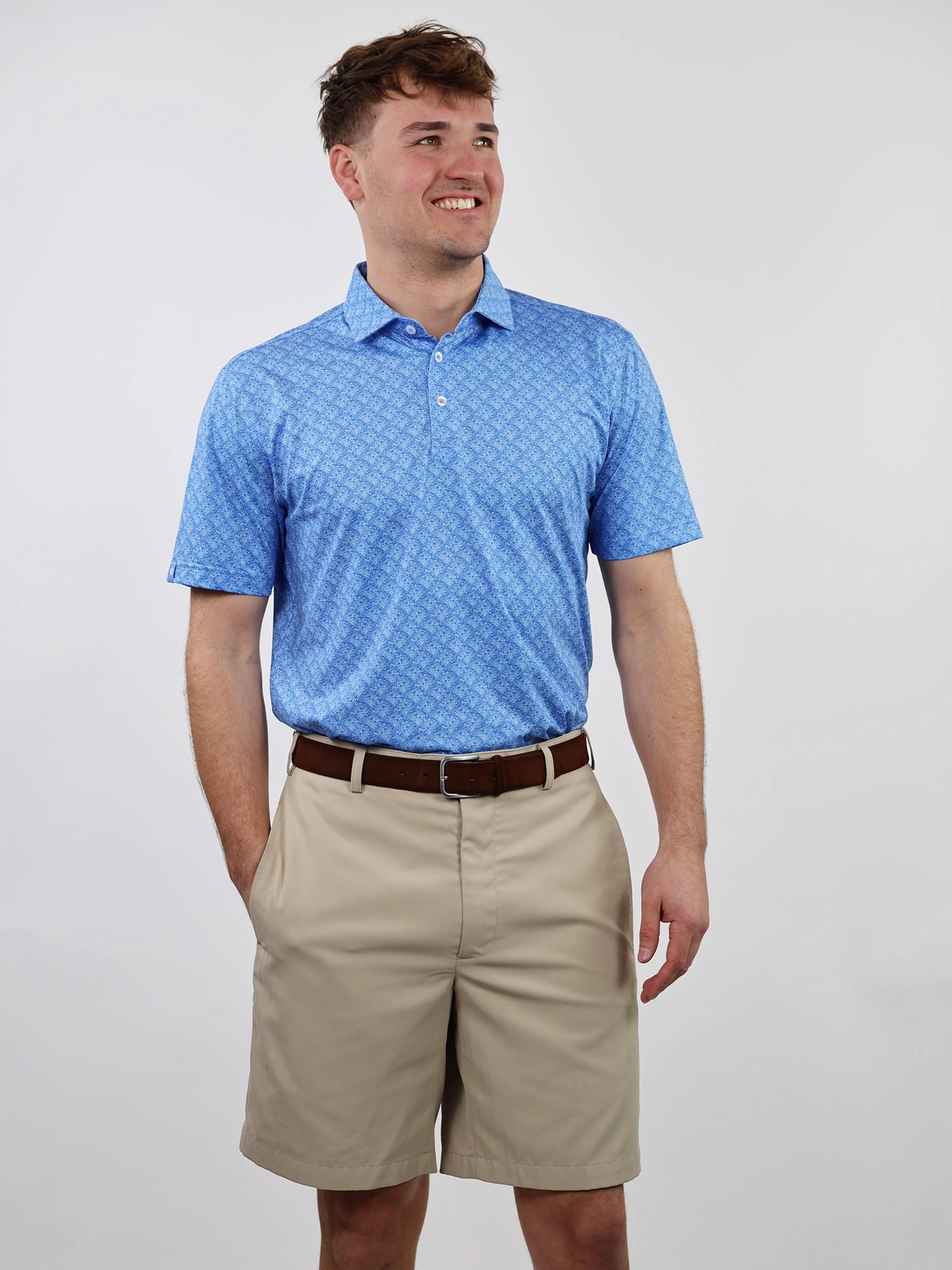 Donald Ross Mens Sport Fit SIDNEY SKULL Print  Polo - ULTARMARINE / WHITE Donald Ross Men's Clothing