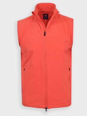 Donald Ross Mens Sport Fit SUPER GOLF Elements Full Zip Vest - PAPRIKA Donald Ross men's golf apparel