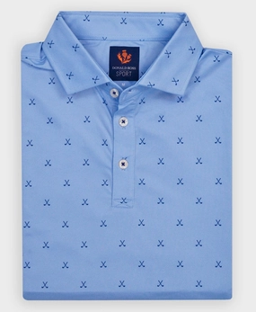 Donald Ross Mens Sport Fit VINCENT Print  Polo - COASTAL/NAVY Donald Ross men's golf apparel