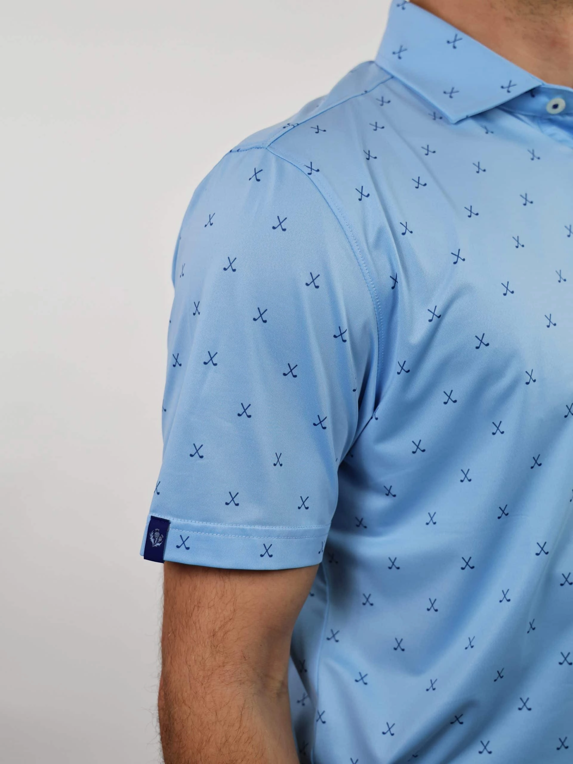 Donald Ross Mens Sport Fit VINCENT Print  Polo - COASTAL/NAVY Donald Ross Men's Clothing