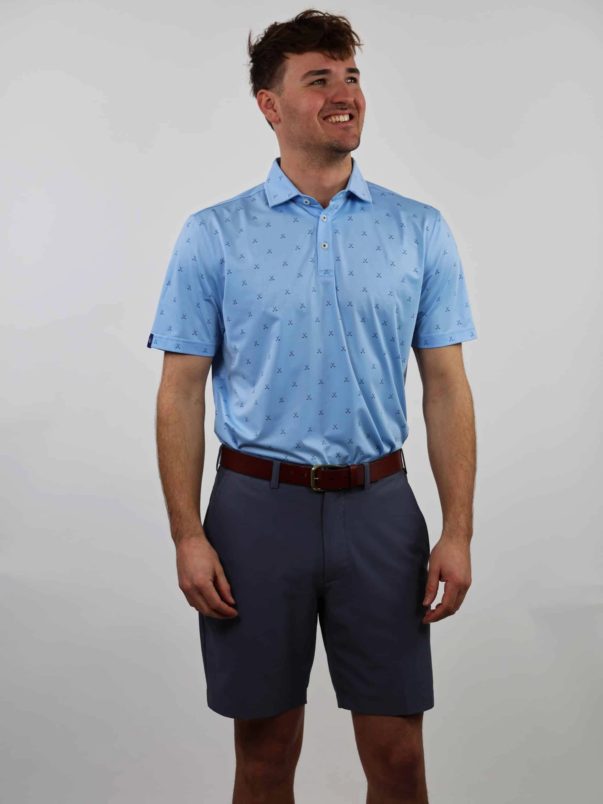 Donald Ross Mens Sport Fit VINCENT Print  Polo - COASTAL/NAVY Donald Ross Men's Clothing