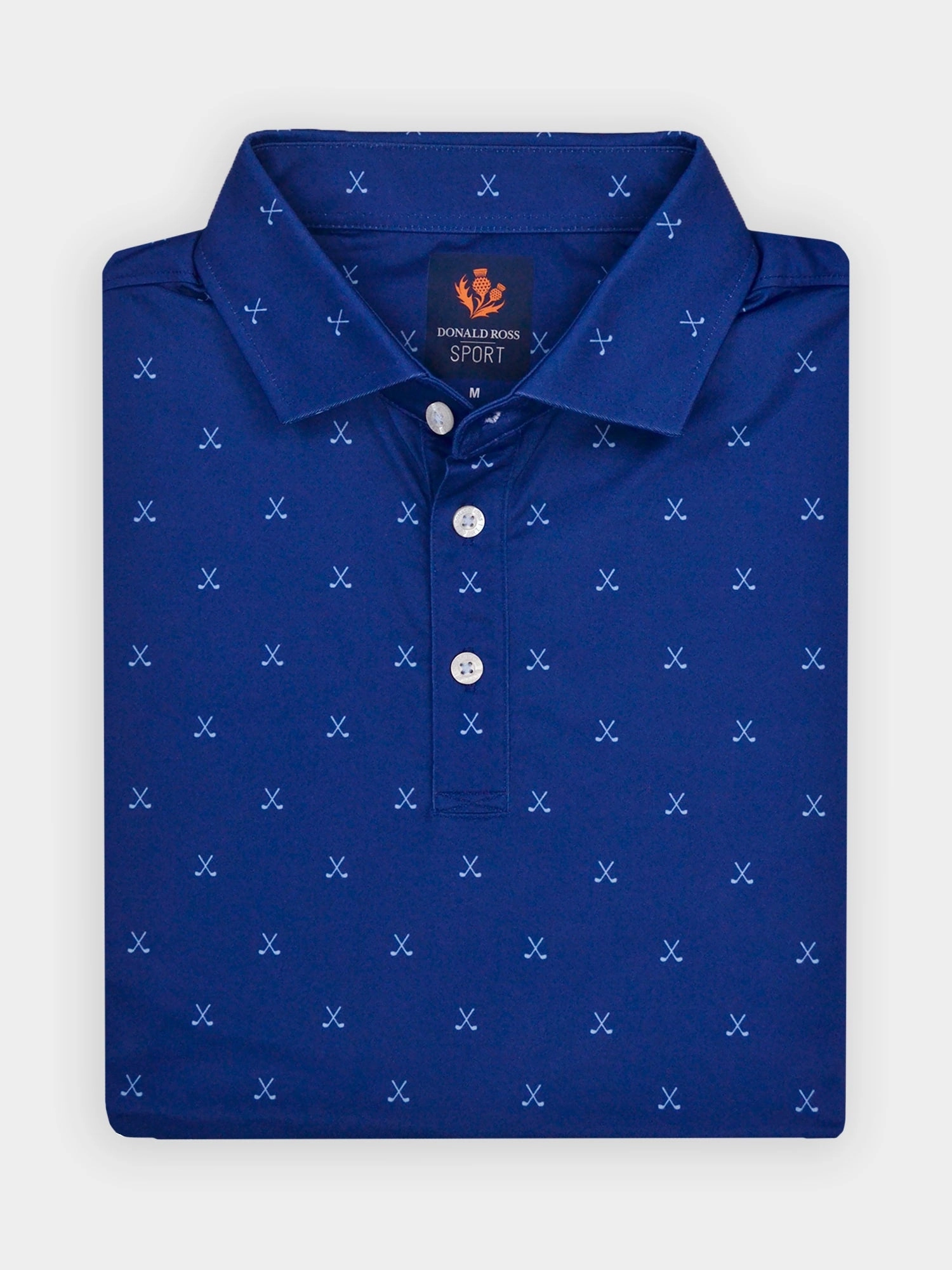 Donald Ross Mens Sport Fit VINCENT Print  Polo - NAVY/COASTAL Donald Ross men's golf apparel