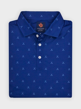 Donald Ross Mens Sport Fit VINCENT Print  Polo - NAVY/COASTAL Donald Ross men's golf apparel