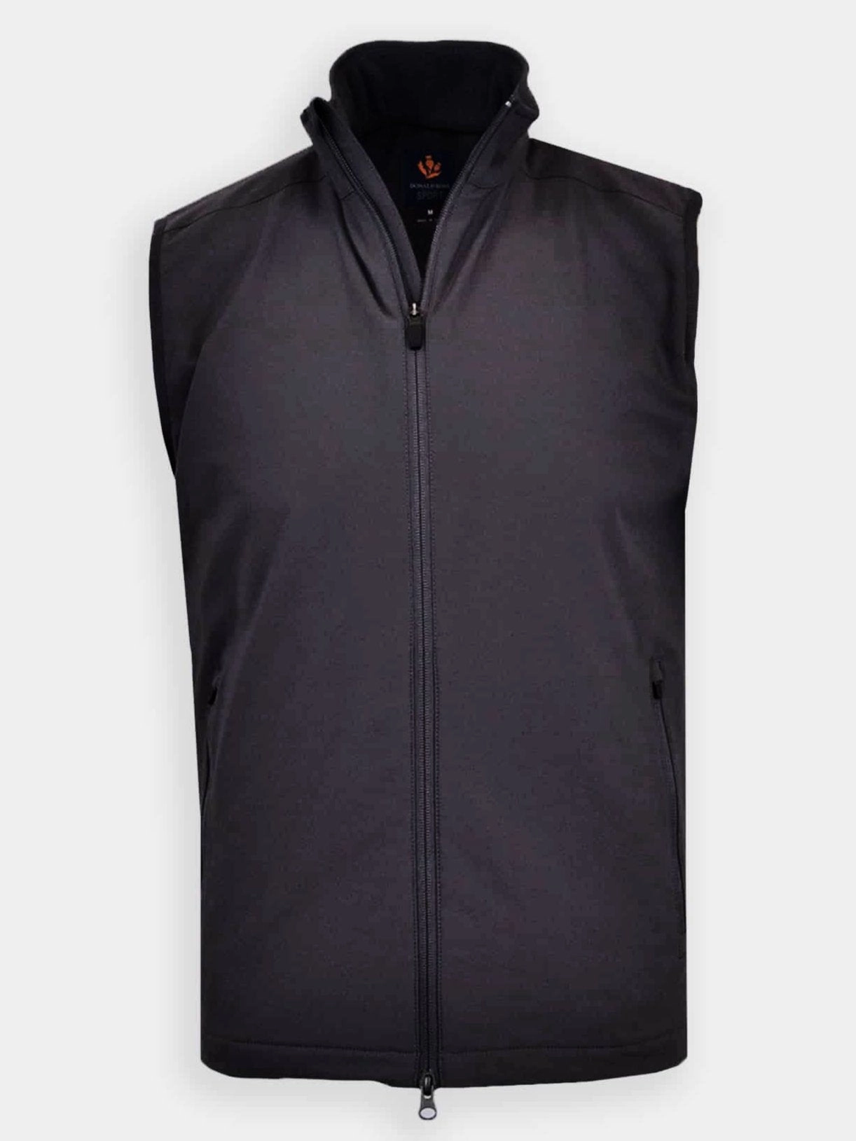 Donald Ross Mens SUPER GOLF Elements Full Zip Vest - BLACK Donald Ross men's golf apparel