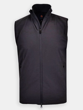 Donald Ross Mens SUPER GOLF Elements Full Zip Vest - BLACK Donald Ross men's golf apparel
