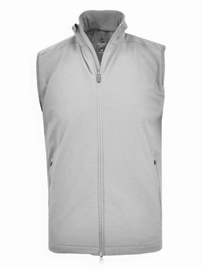 Donald Ross Mens SUPER GOLF Elements Full Zip Vest - GRANITE Donald Ross men's golf apparel