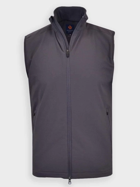 Donald Ross Mens SUPER GOLF Elements Full Zip Vest - STORMY SKY Donald Ross men's golf apparel