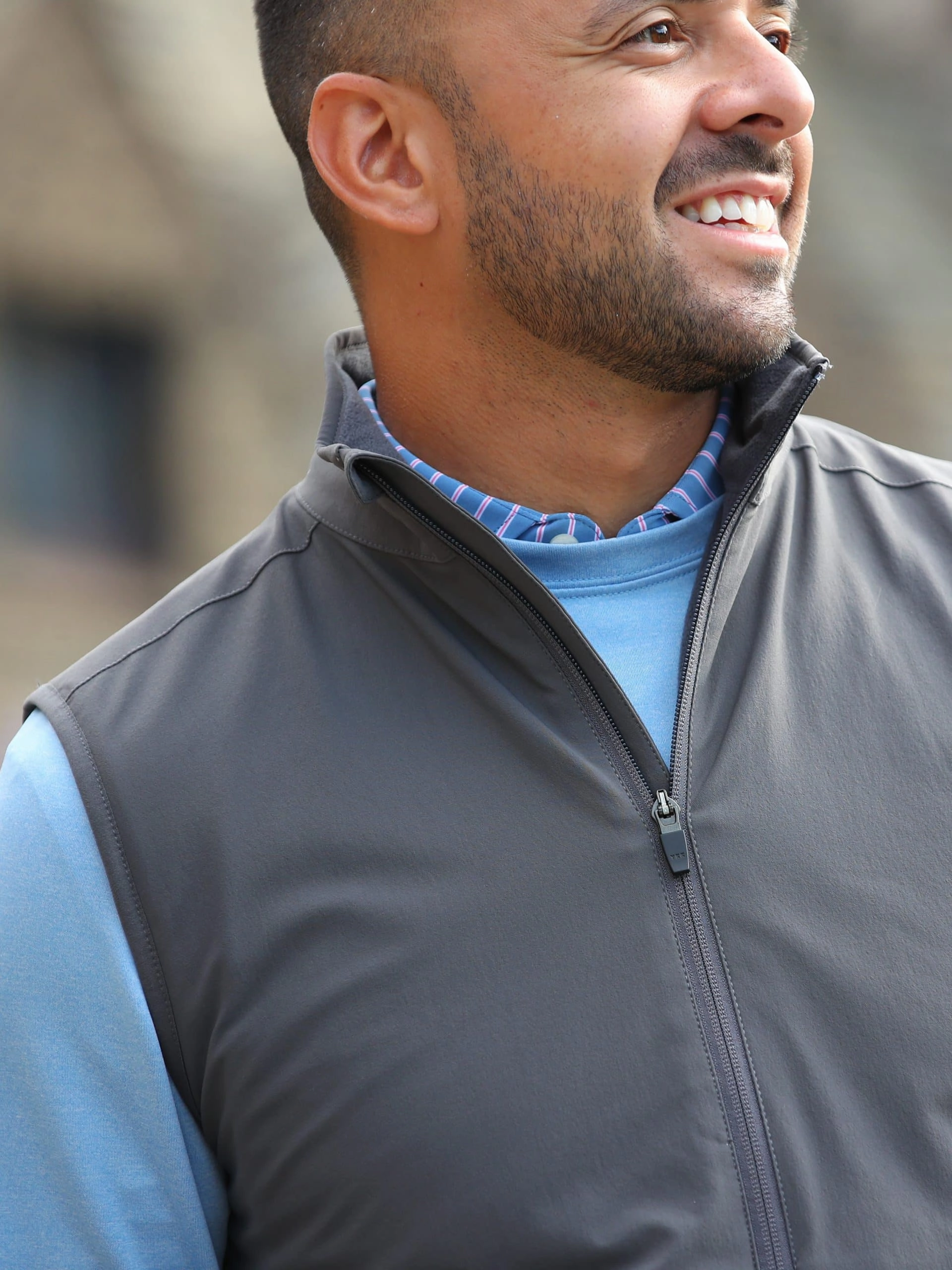 Donald Ross Mens SUPER GOLF Elements Full Zip Vest - STORMY SKY Donald Ross Men's Clothing