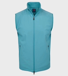 Donald Ross Mens SUPER GOLF Elements Full Zip Vest - TEAL Donald Ross men's golf apparel