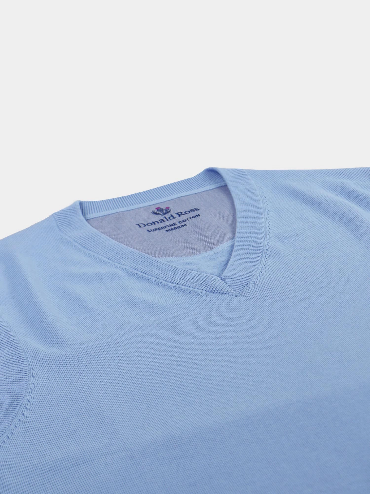 Donald Ross Mens SUPER GOLF SUPER FINE Cotton V-Neck Sweater Vest - BLUE JAY Donald Ross Men's Clothing