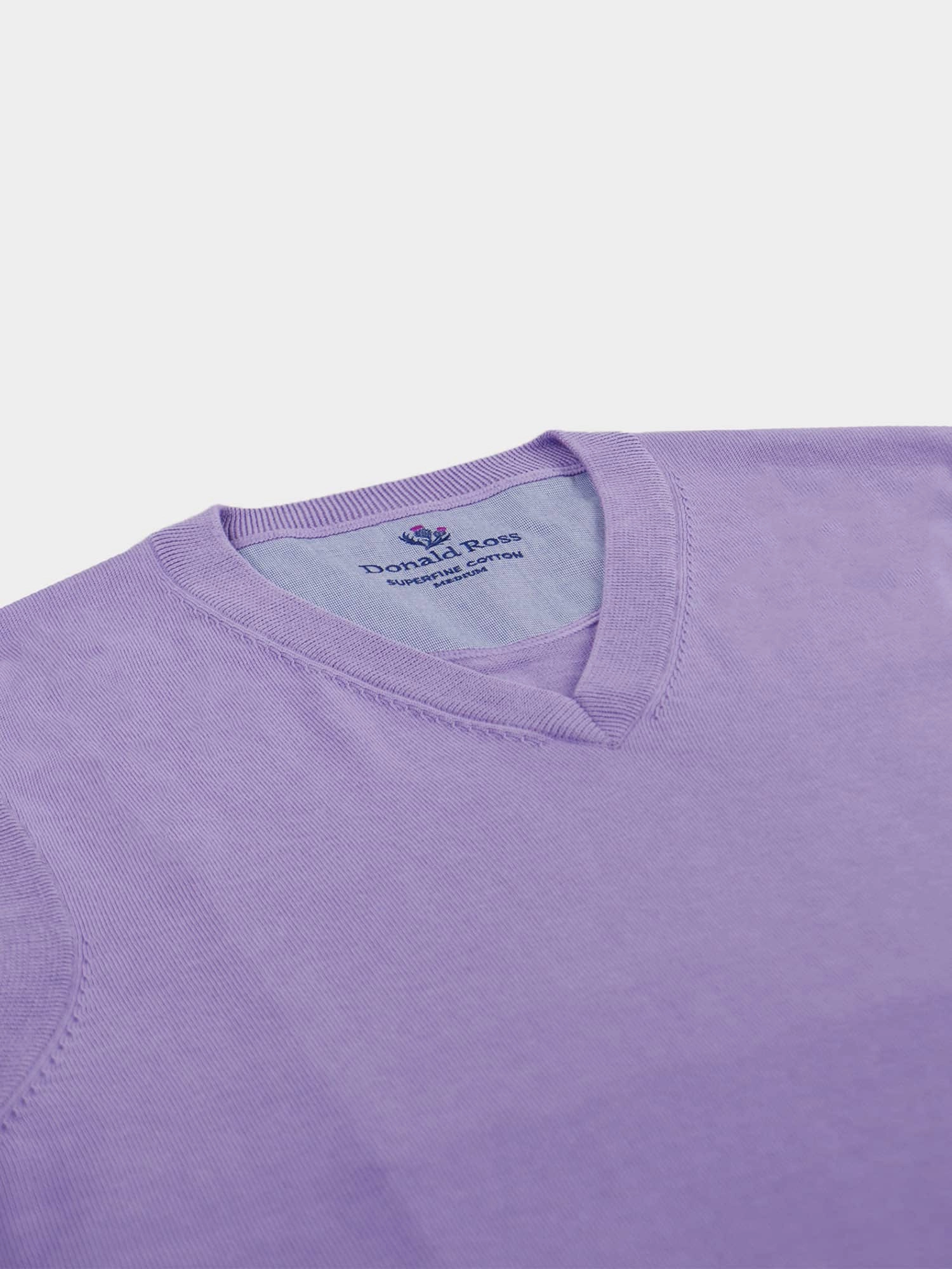 Donald Ross Mens SUPER GOLF SUPER FINE Cotton V-Neck Sweater Vest- LILAC Donald Ross Men's Clothing