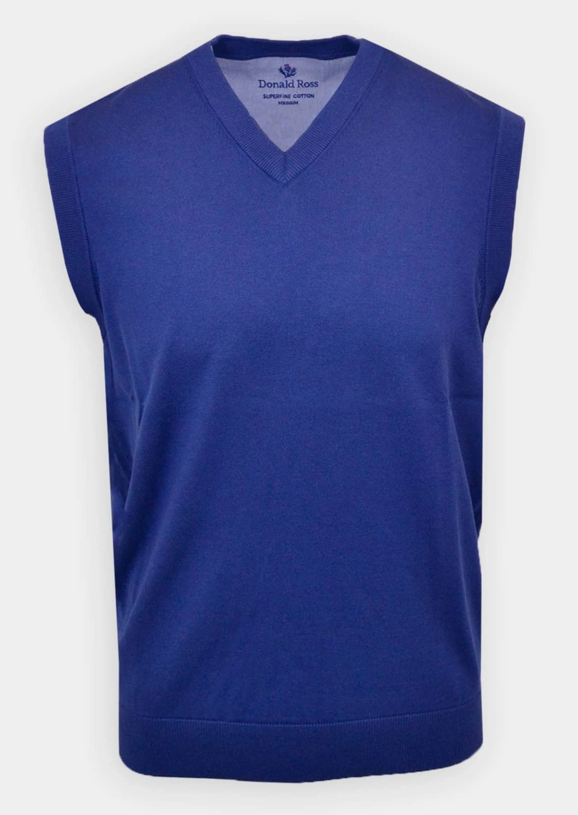 Donald Ross Mens SUPER GOLF SUPER FINE V-Neck Sweater Vest - NAVY Donald Ross men's golf apparel