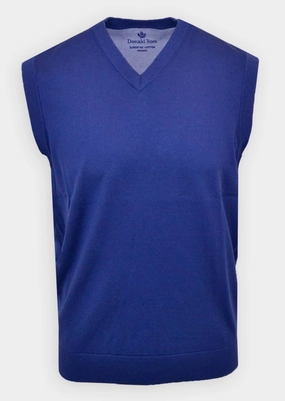 Donald Ross Mens SUPER GOLF SUPER FINE V-Neck Sweater Vest - NAVY Donald Ross men's golf apparel
