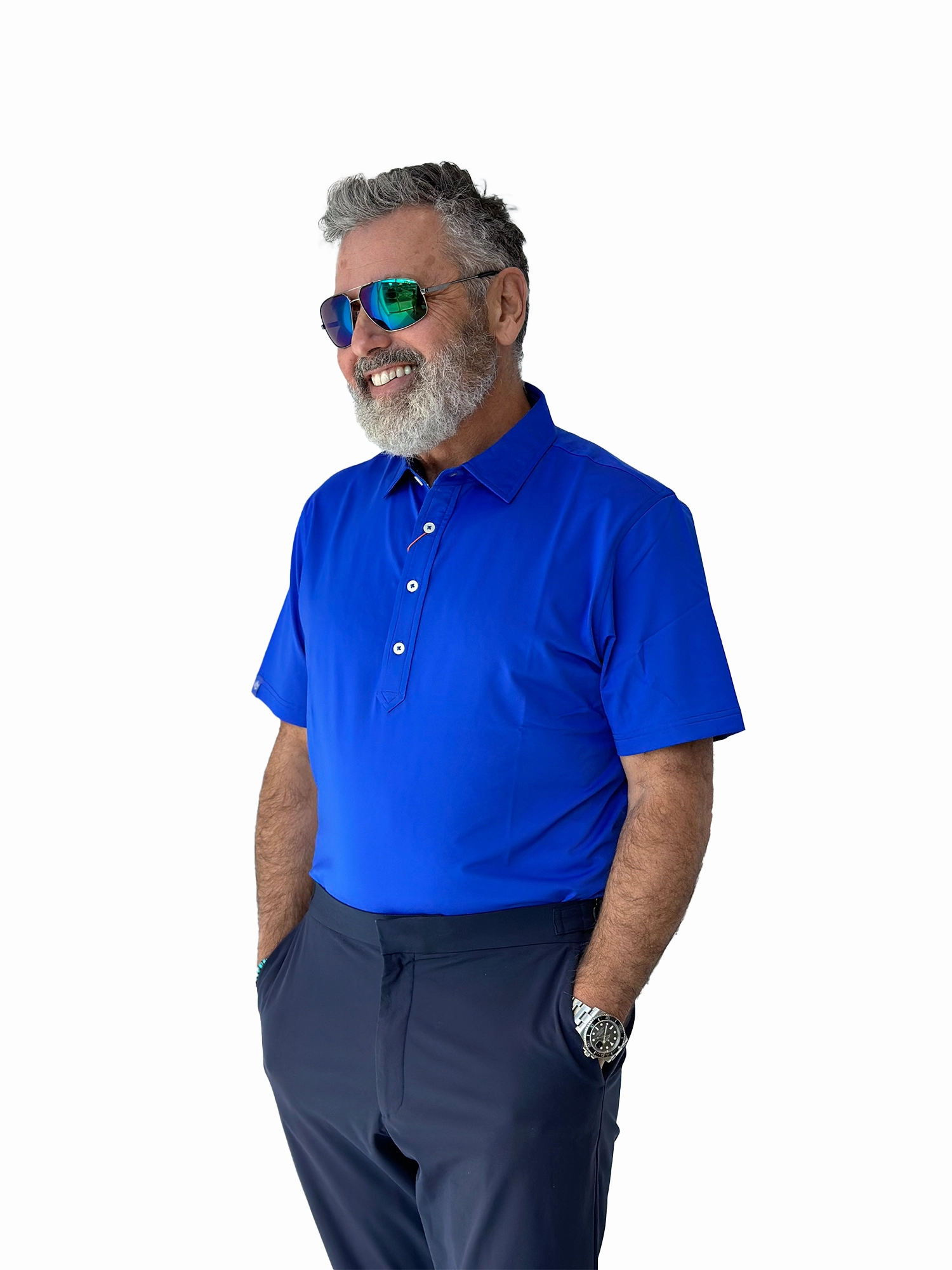Donald Ross Mens Tommy Short Sleeve Solid Jersey Sport Fit Polo - ROYAL Donald Ross Men's Clothing