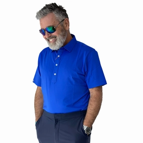 Donald Ross Mens Tommy Short Sleeve Solid Jersey Sport Fit Polo - ROYAL Donald Ross men's golf apparel