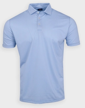 Donald Ross Sport Fit Mens Short Sleeve Glen Polo - BLUE WHALE/WHITE Donald Ross men's golf apparel