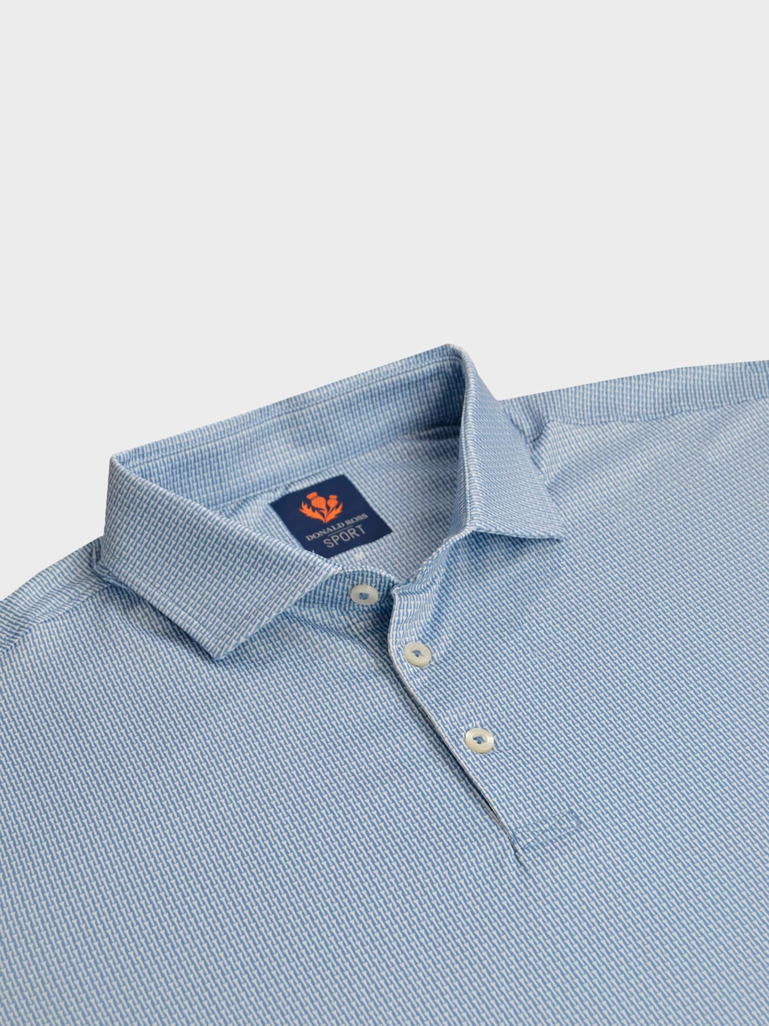 Donald Ross Sport Fit Mens Short Sleeve Glen Polo - BLUE WHALE/WHITE Donald Ross Men's Clothing