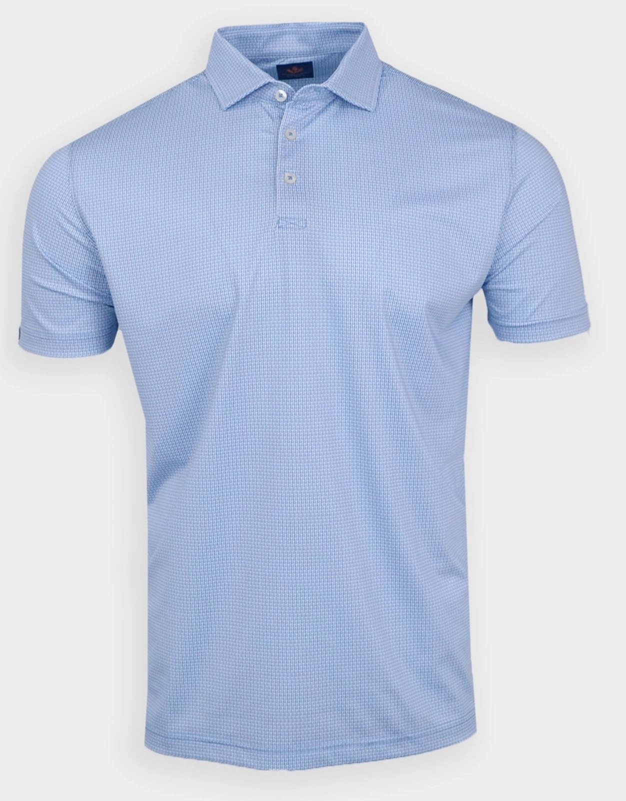 Donald Ross Sport Fit Mens Short Sleeve Glen Polo - BLUE WHALE/WHITE Donald Ross men's golf apparel