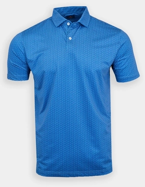 Donald Ross Sport Fit Mens Short Sleeve Hector Polo - LAGOON/NAVY Donald Ross men's golf apparel