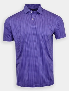 Donald Ross Sport Fit Mens Short Sleeve Hector Polo - VERBENA/NAVY Donald Ross men's golf apparel