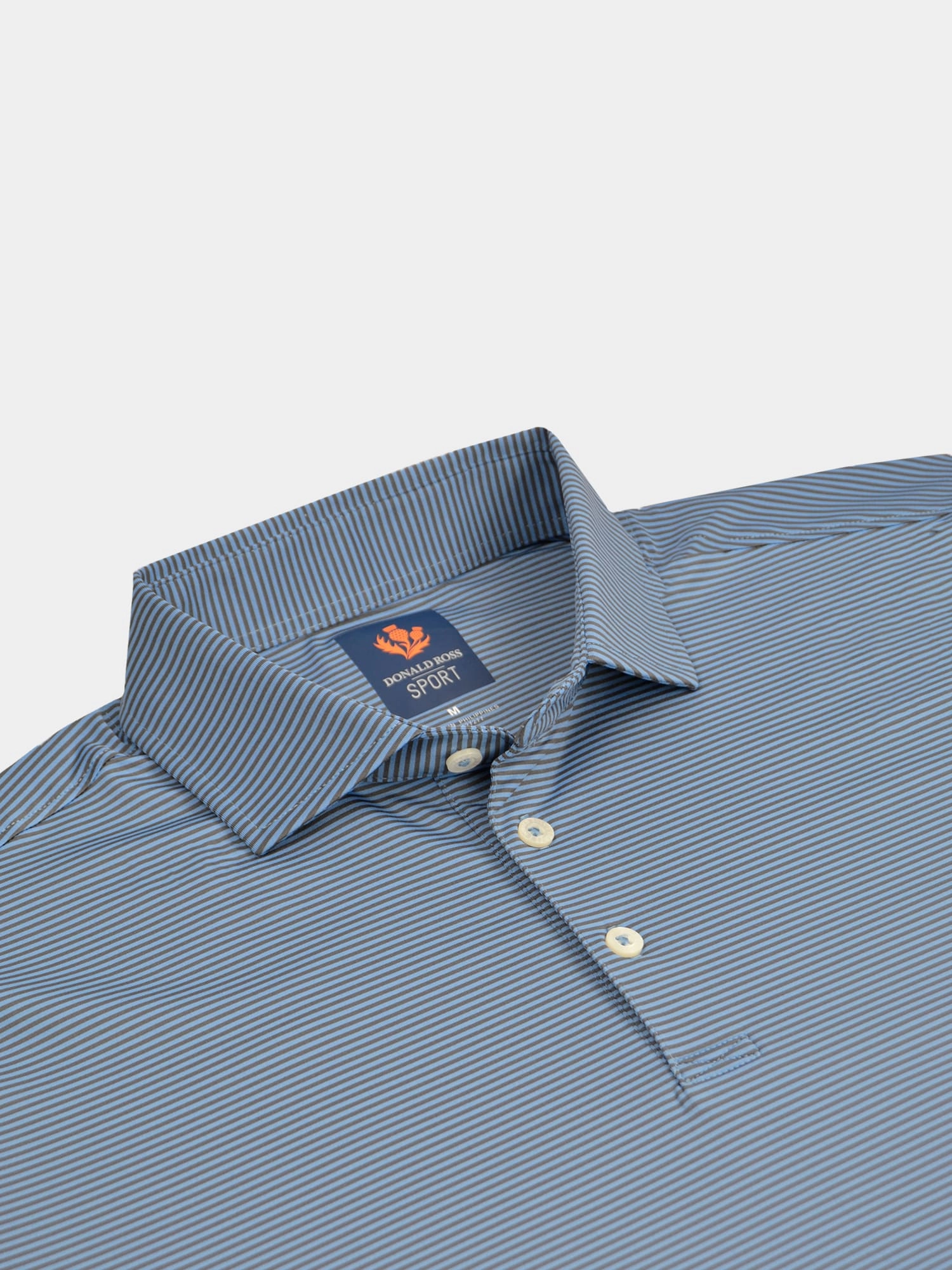 Donald Ross Sport Fit Mens Short Sleeve Owen Polo - BLUE WHALE/STORMY SKY Donald Ross Men's Clothing