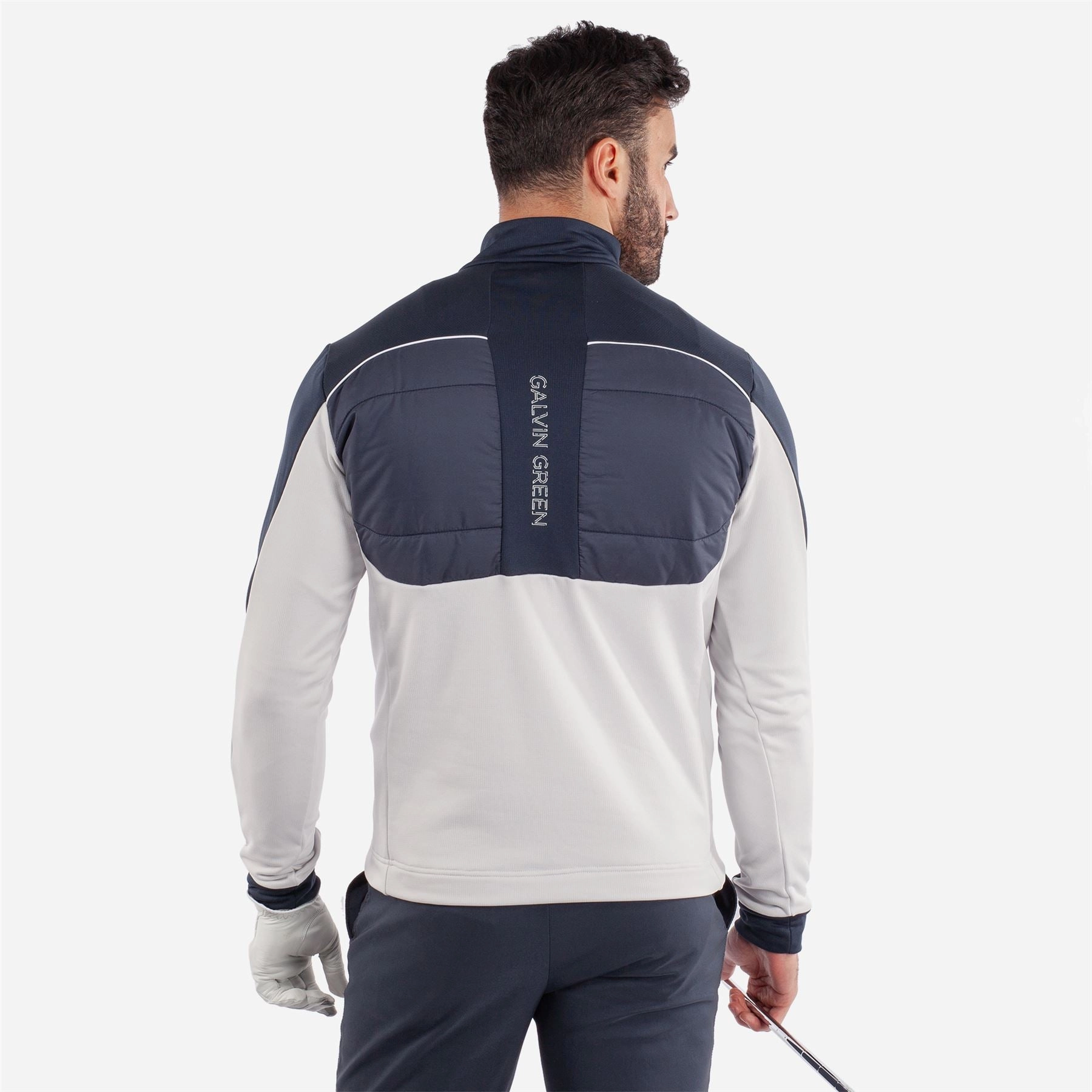Douglas INSULA Half Zip Hybrid Jacket Cool Grey/Navy Galvin Green Men's Apparel