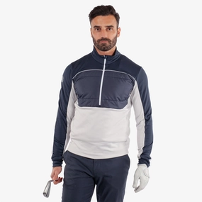 Douglas INSULA Half Zip Hybrid Jacket Cool Grey/Navy Galvin Green men's golf outerwear