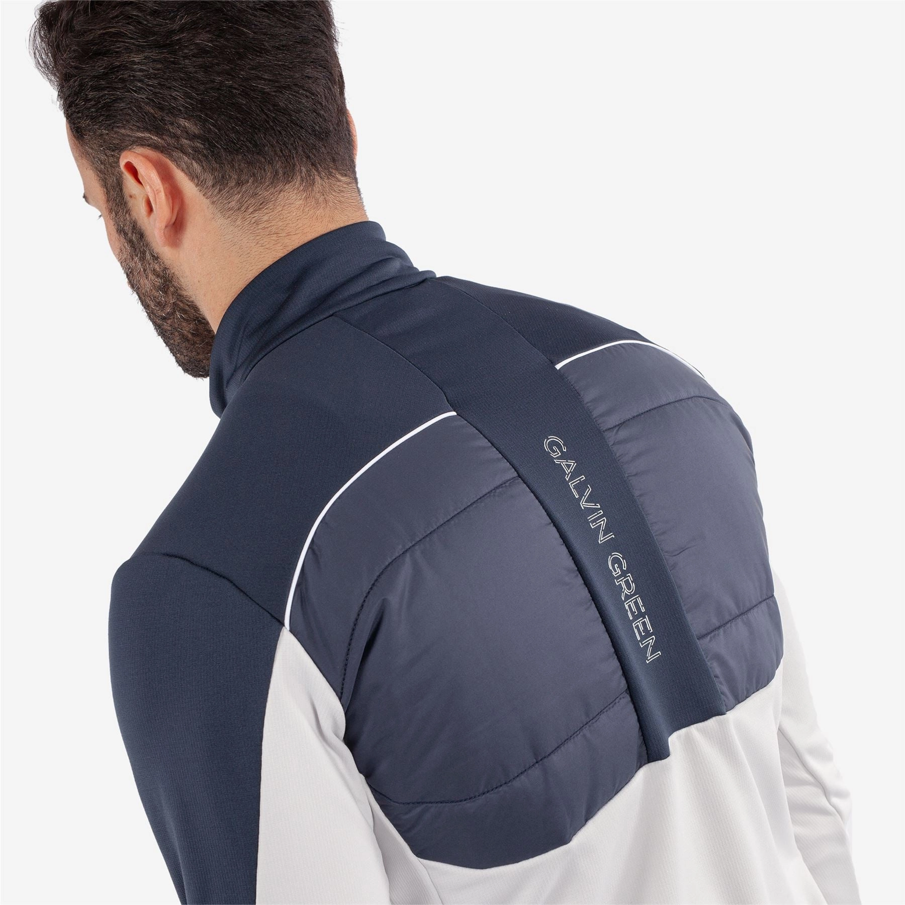 Douglas INSULA Half Zip Hybrid Jacket Cool Grey/Navy Galvin Green Men's Apparel