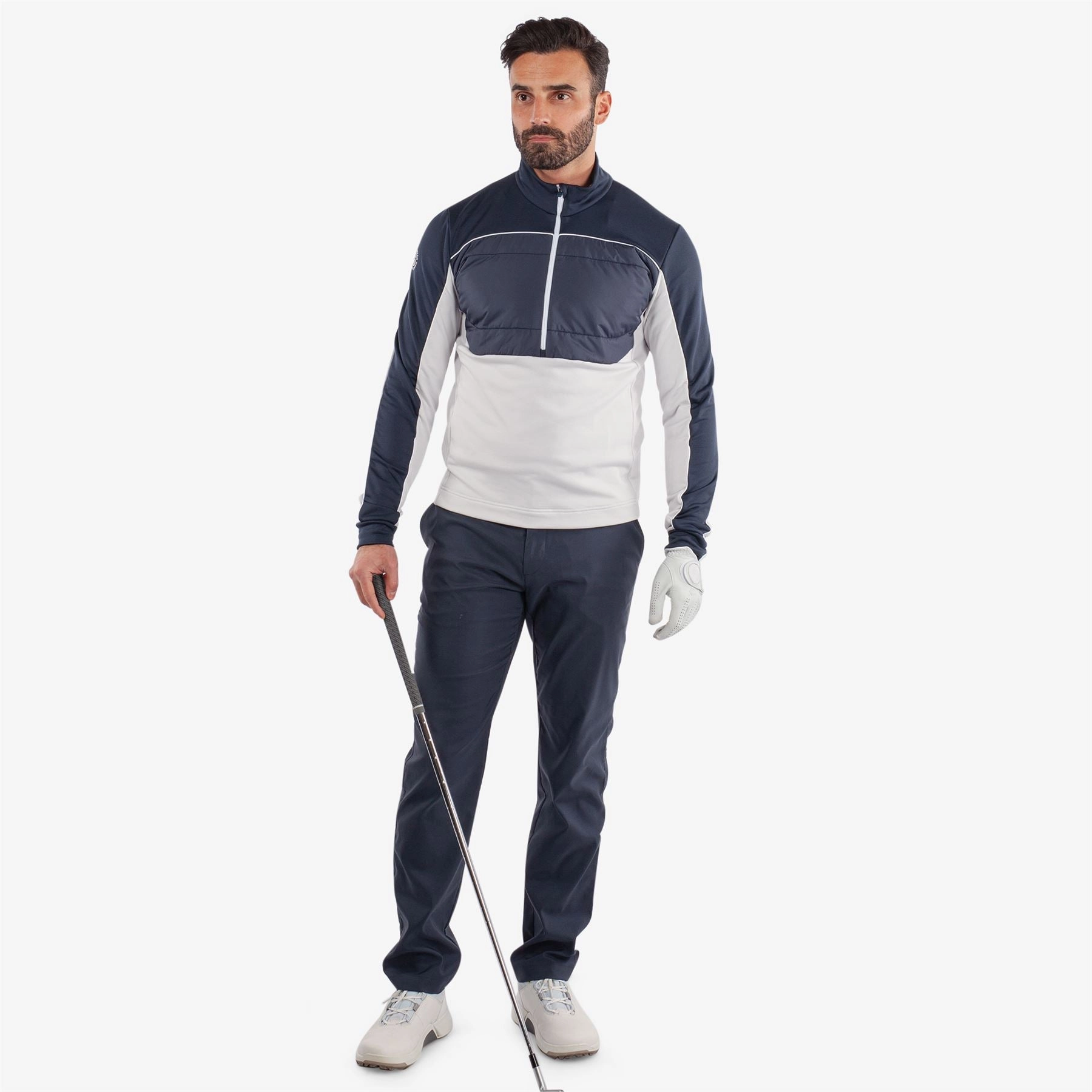 Douglas INSULA Half Zip Hybrid Jacket Cool Grey/Navy Galvin Green Men's Apparel