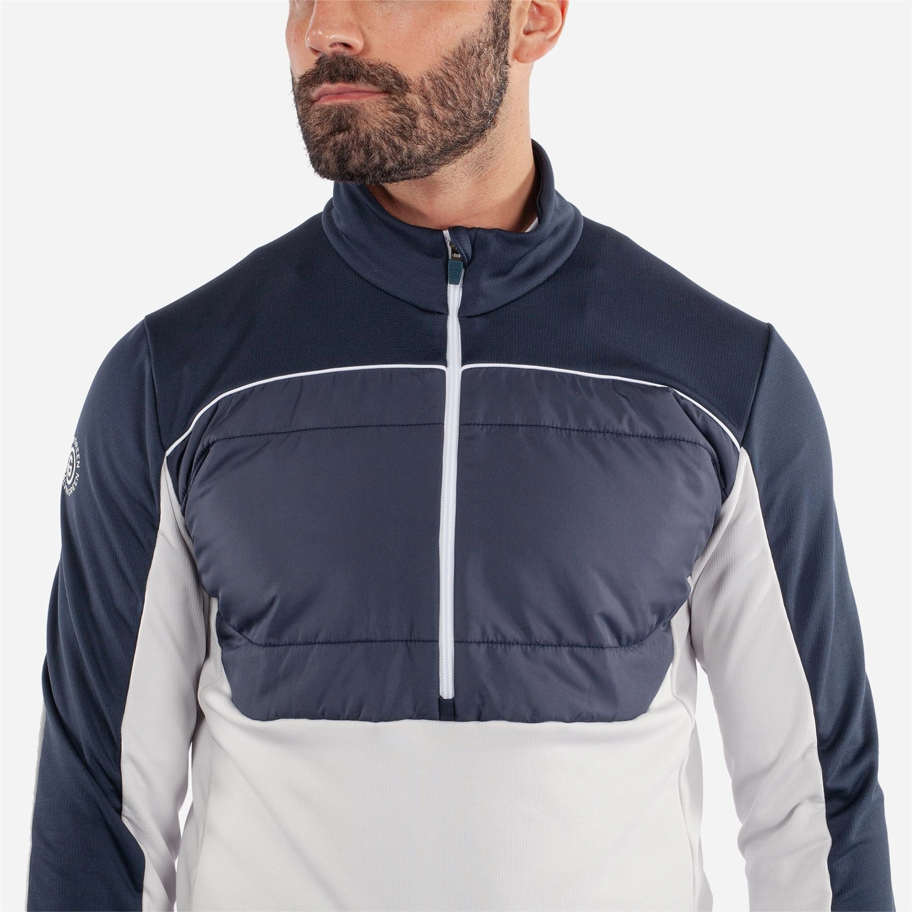 Douglas INSULA Half Zip Hybrid Jacket Cool Grey/Navy Galvin Green Men's Apparel