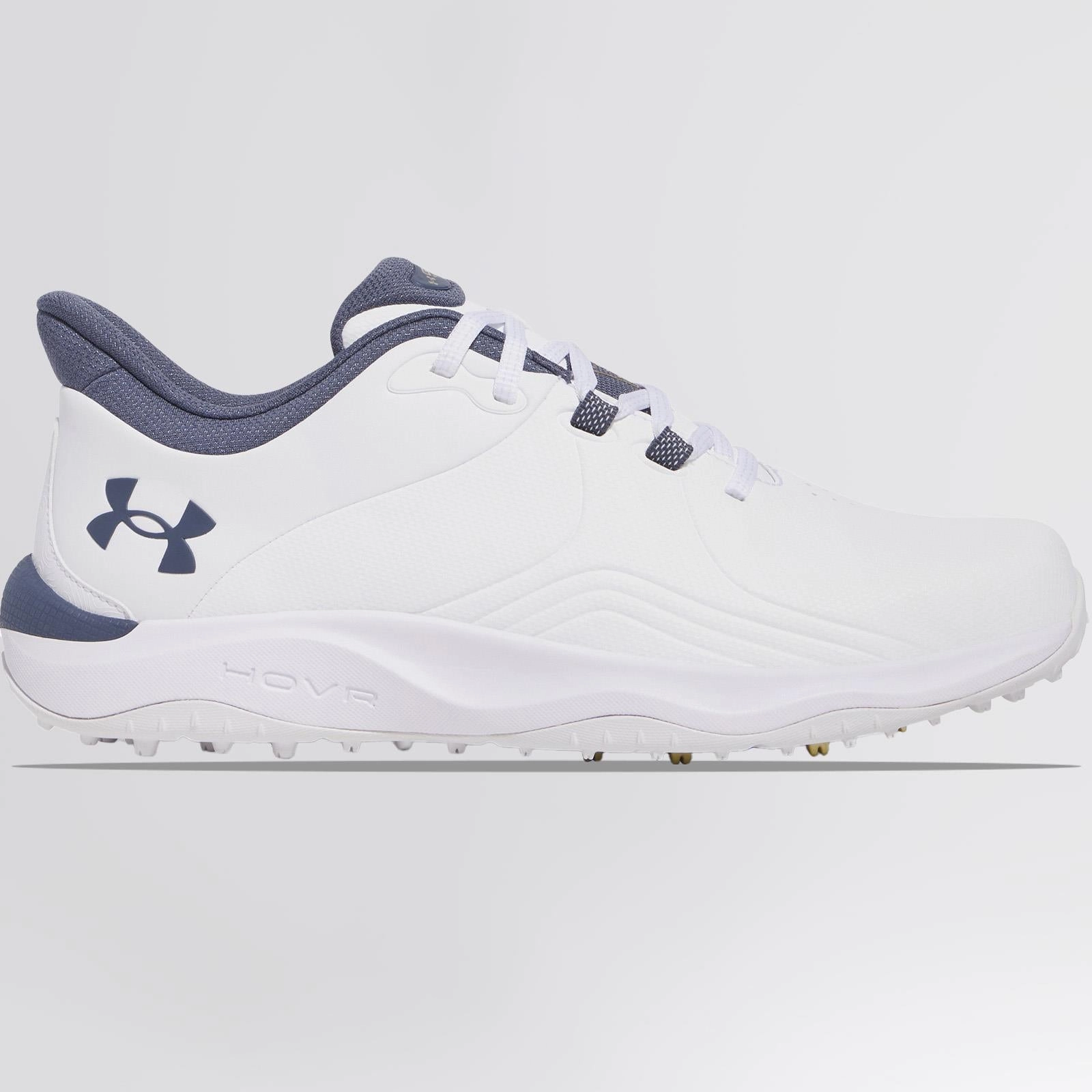 Drive Pro SL Wide White/Metallic Gold/Downpour Grey Under Armour golf shoes for men