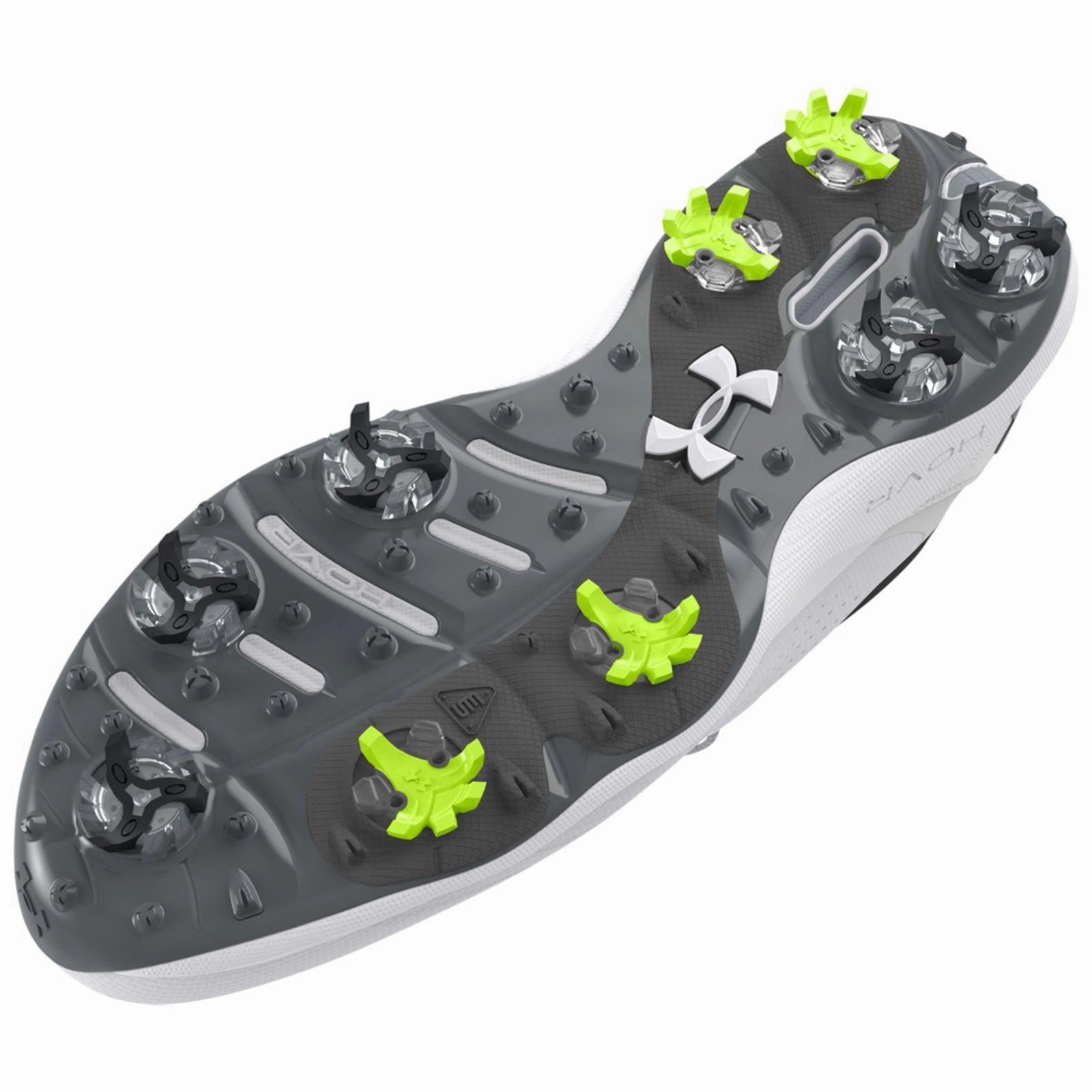 Drive Pro Wide Spiked Golf Shoes White/Grey Under Armour Men's Golf Shoes
