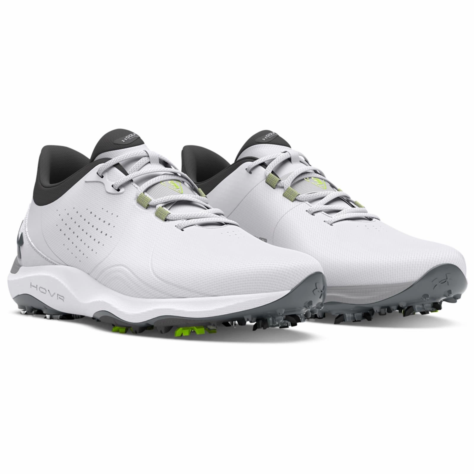 Drive Pro Wide Spiked Golf Shoes White/Grey Under Armour Men's Golf Shoes