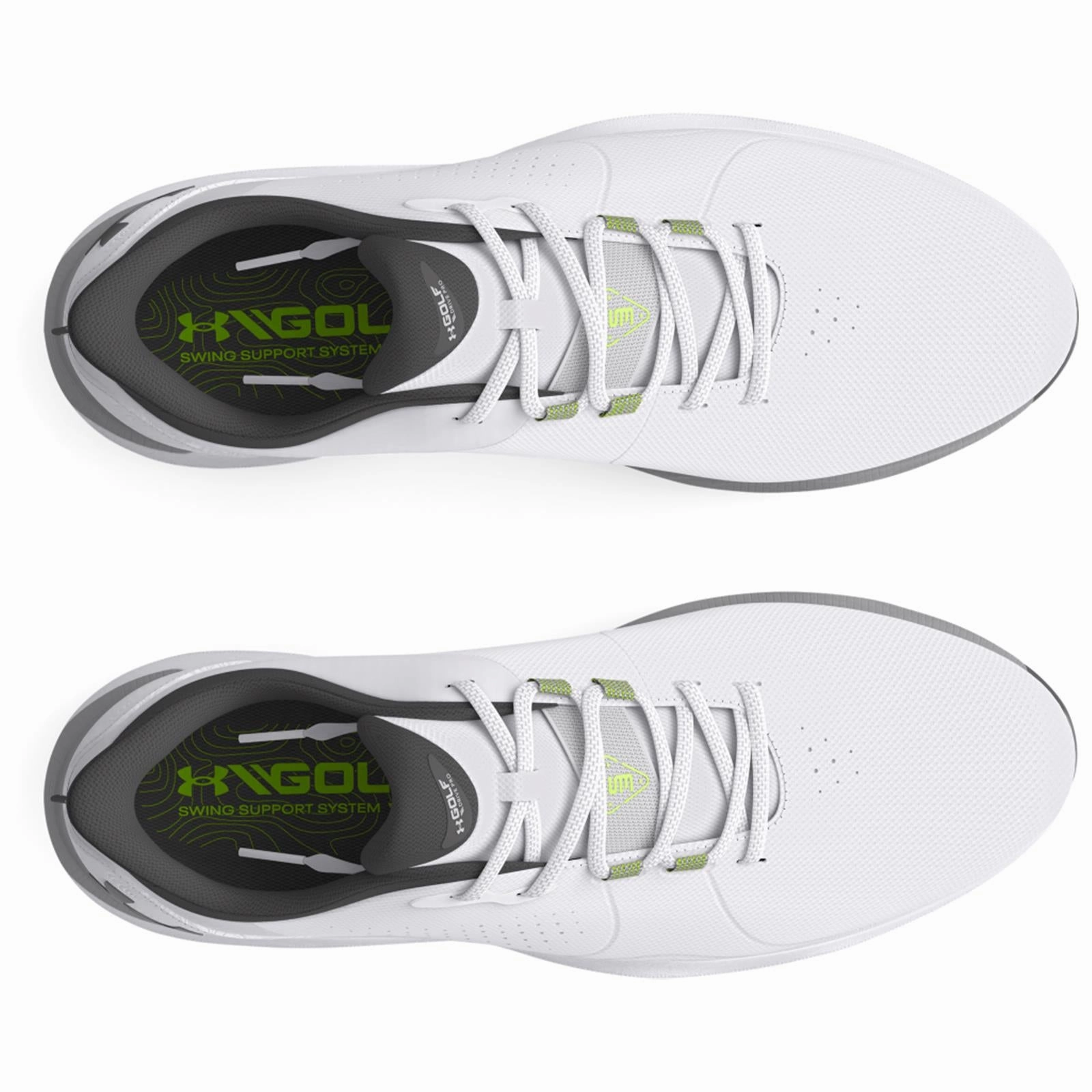 Drive Pro Wide Spiked Golf Shoes White/Grey Under Armour Men's Golf Shoes
