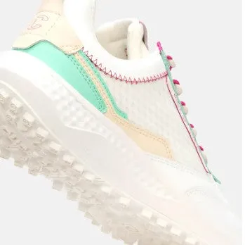 Duca Del Cosma Latina in White/Mint Green women's classic golf shoes