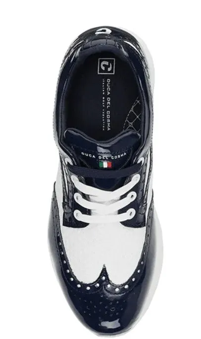 Duca Del Cosma Serena Golf Shoe - White/Navy women's classic golf shoes