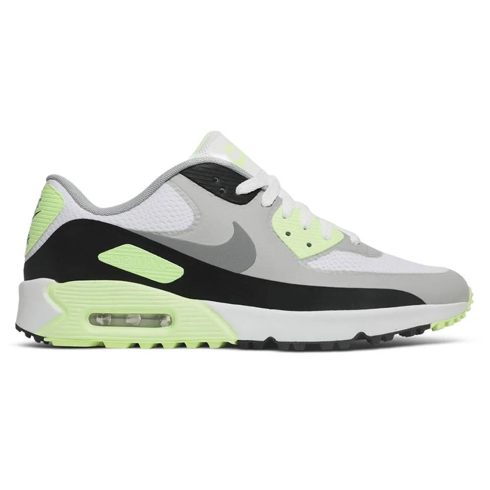 Flexible Walking Shoes Easy On Trainers Nike Air Max 90 G Spikeless Golf Shoes White/Particle Gray/Black/Light Smoke Gray - 24 Unisex Hiking Grip Shoes