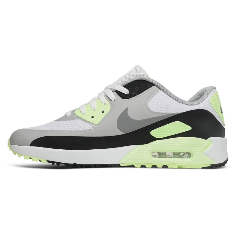 Nike Air Max 90 G Spikeless Golf Shoes White/Particle Gray/Black/Light Smoke Gray - 24 Unisex All-Day Wear Shoes, Orthopedic Shoes