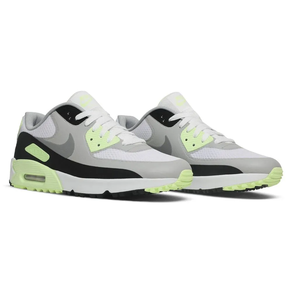Nike Air Max 90 G Spikeless Golf Shoes White/Particle Gray/Black/Light Smoke Gray - 24 Unisex Flexible Walking Shoes