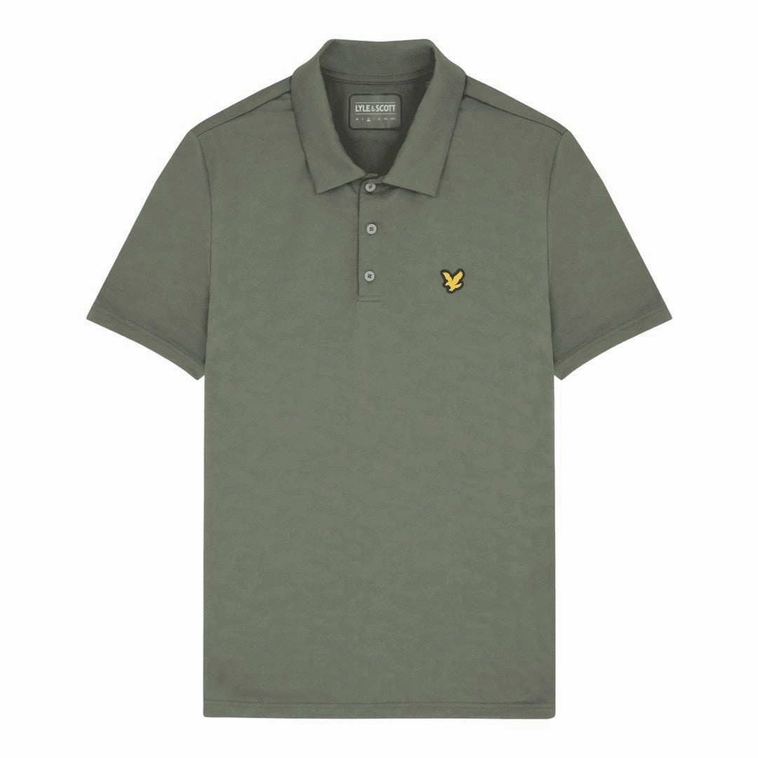 fashion apparel, sleek design outfit, kids comfy wear Easy Pull-On Top Lyle & Scott Seafoam Jacquard Golf Polo Shirt SP1863G Structured Hoodie