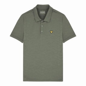 fashion apparel, sleek design outfit, kids comfy wear Easy Pull-On Top Lyle & Scott Seafoam Jacquard Golf Polo Shirt SP1863G Structured Hoodie