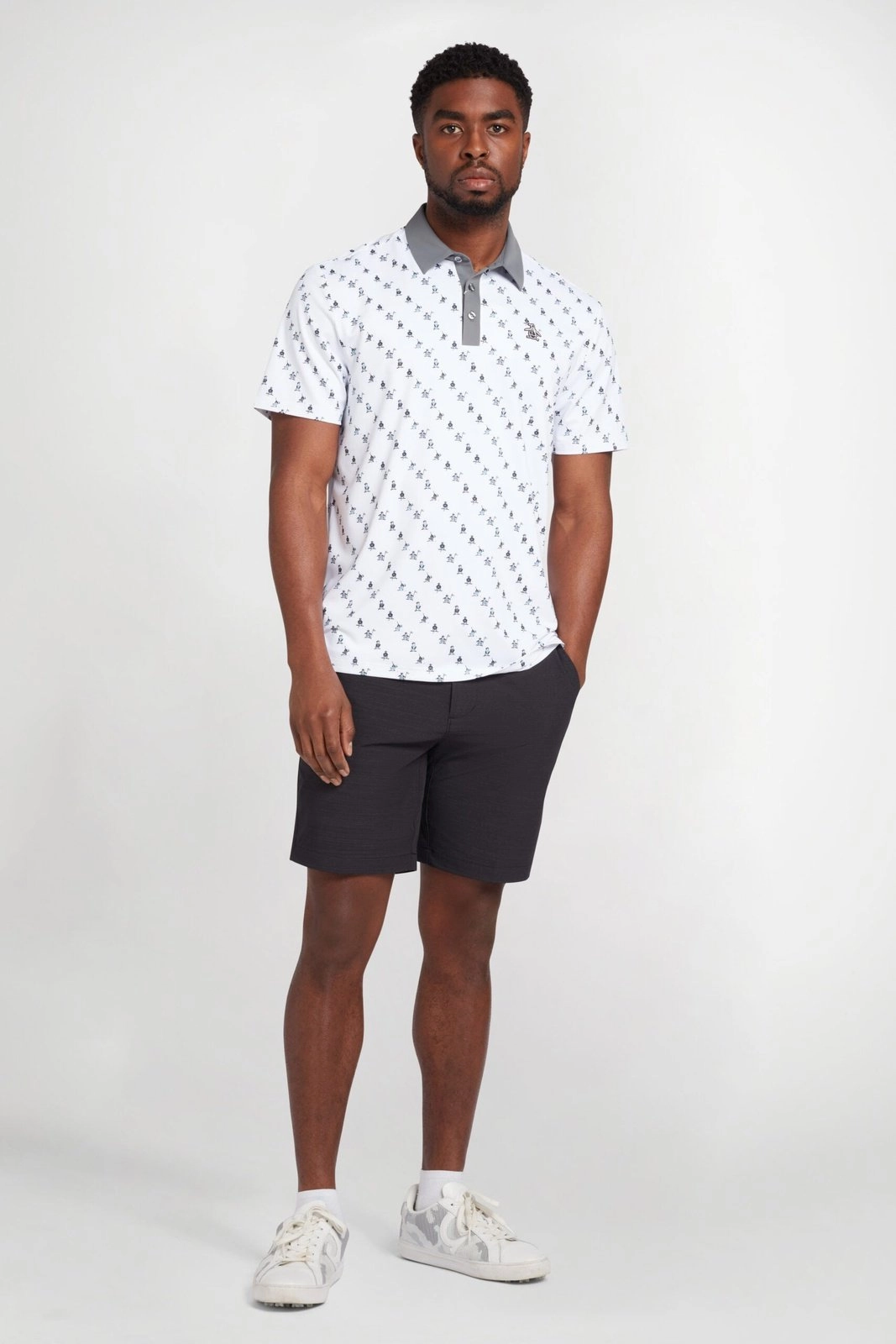 everyday clothing, stretchable sport shorts Original Penguin Swinging Pete Print Polo Shirt OGKSD024