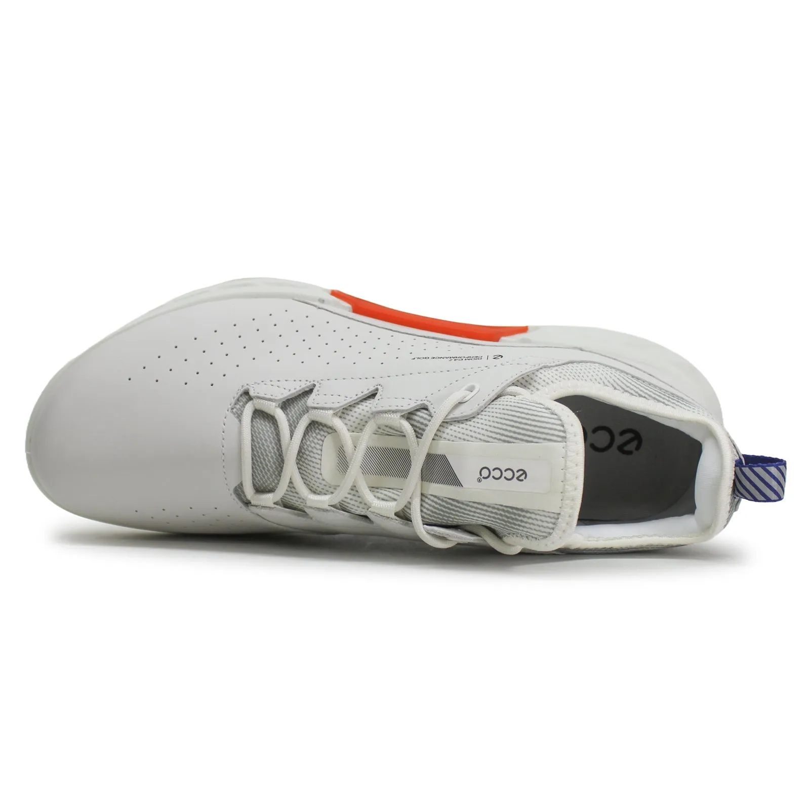 Ecco Golf Biom C4 Leather Textile Men's Low Top White Mazarine Blue Trainers men's ecco golf shoes