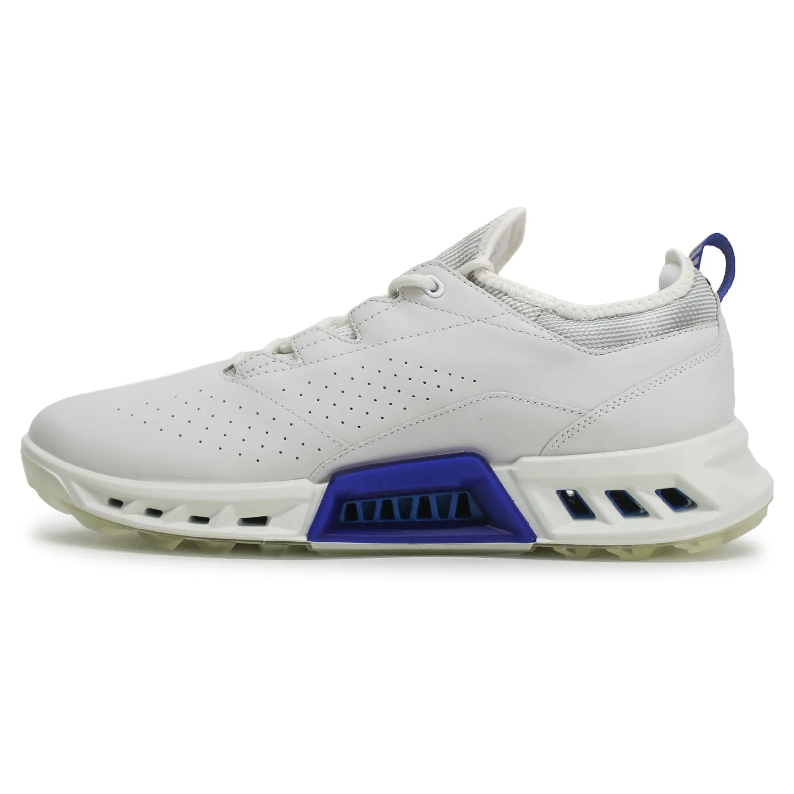 Ecco Golf Biom C4 Leather Textile Men's Low Top White Mazarine Blue Trainers men's ecco golf shoes