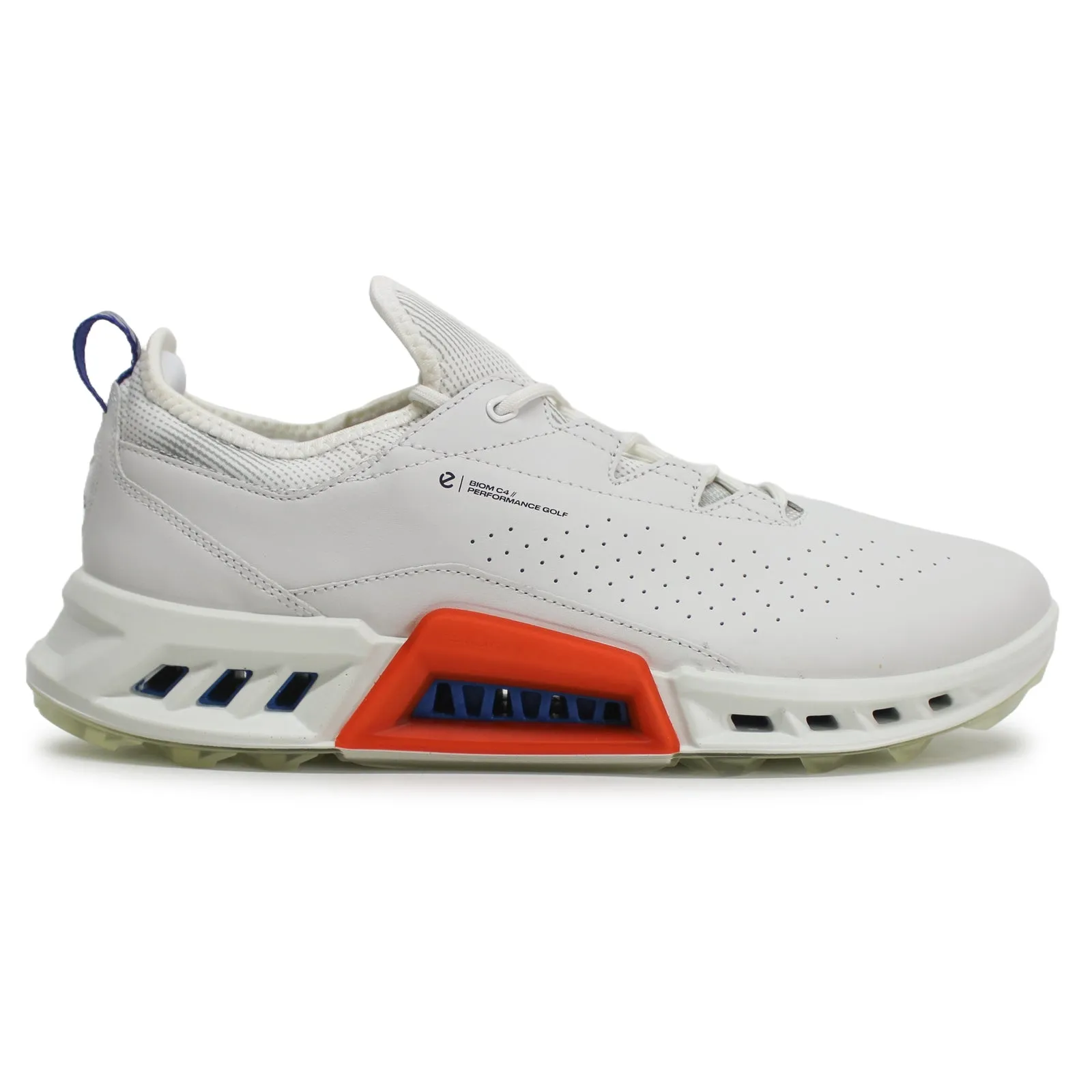 Ecco Golf Biom C4 Leather Textile Men's Low Top White Mazarine Blue Trainers men's ecco golf shoes