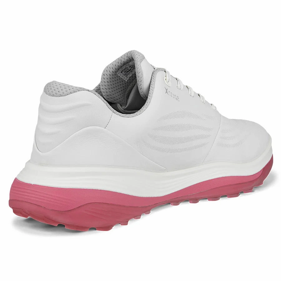 Ecco 2024 LT1 Womens Golf Shoes - White/Bubblegum Ladies' Spikeless Golf Sneakers