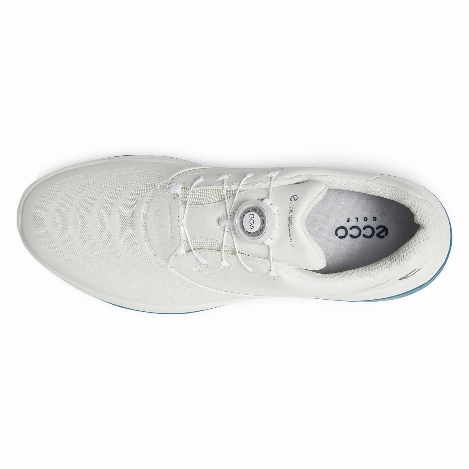 Ecco Golf LT1 132274 Leather Men's Fashion White Petrol Trainers men's ecco golf shoes