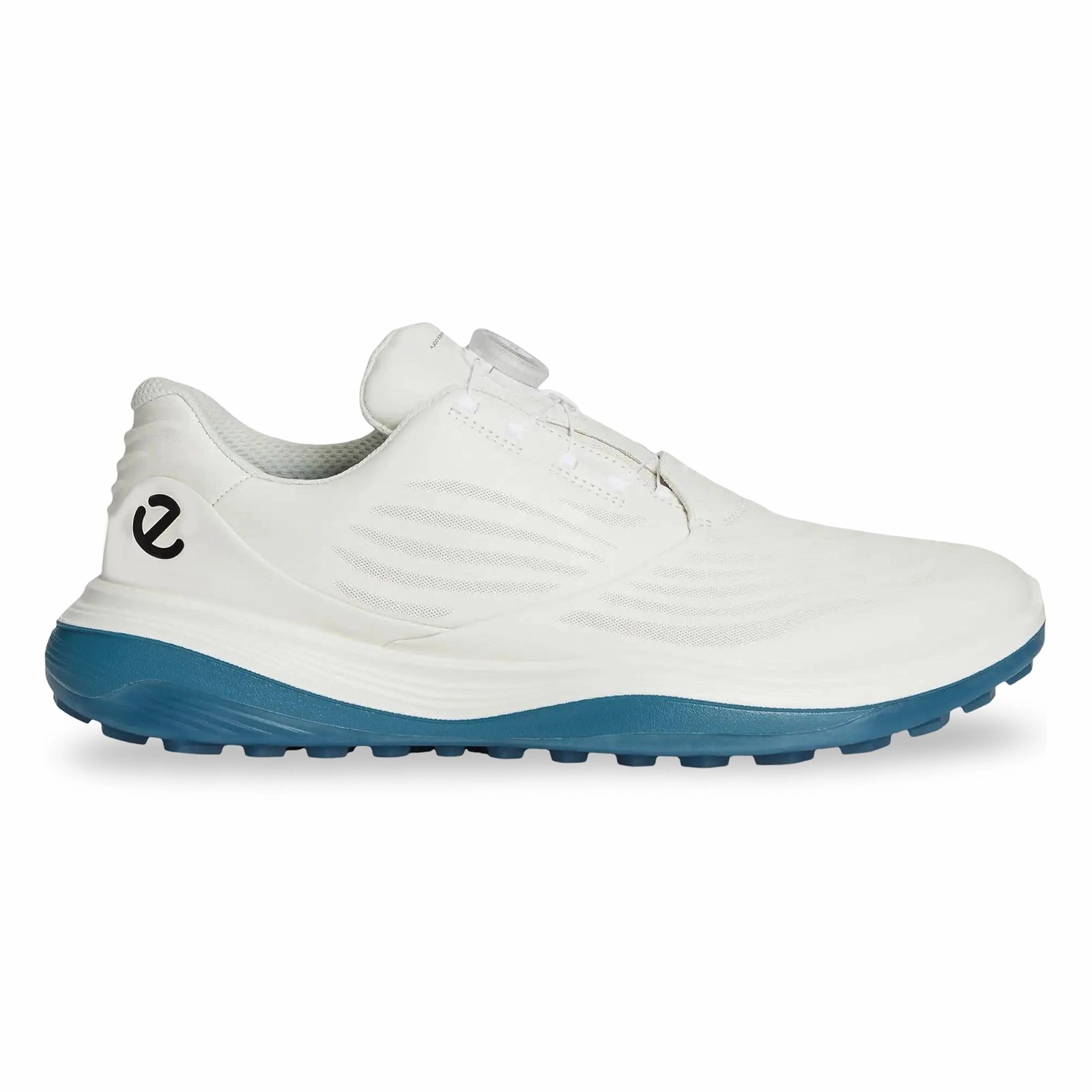 Ecco Golf LT1 132274 Leather Men's Fashion White Petrol Trainers men's ecco golf shoes